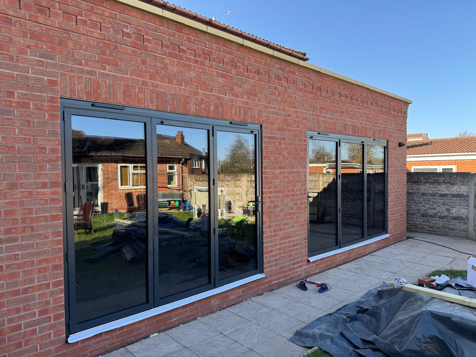 3 Pane Grey Bifold Door